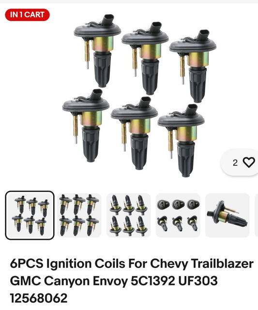 6 GMC ENVOY 2003-2009 Coil packs